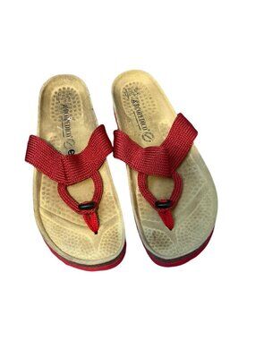Arcopedico Red Fabric Comfort Sandals – EU 41 / Women’s Size 10 – Sanitized Anti